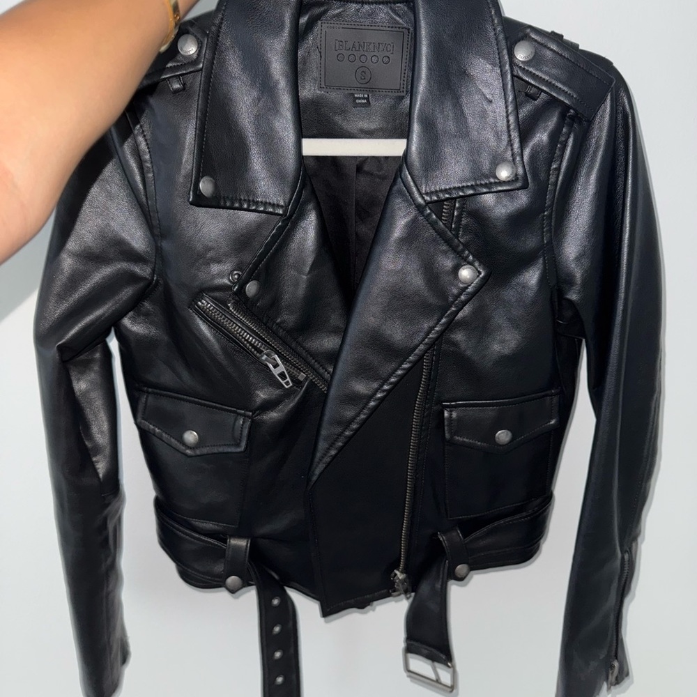 Blank NYC Black Leather Biker Jacket